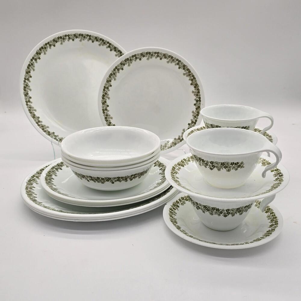 Corelle Spring Blossom/Crazy Daisy 20-Pc Dinnerware Set Made In USA 1970's #2